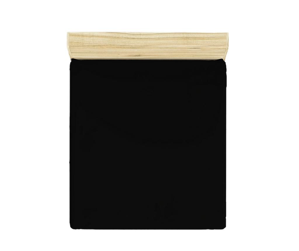 Cearsaf de pat cu elastic Ranforce Basic Black 180x200 cm - Patik, Negru de la Patik